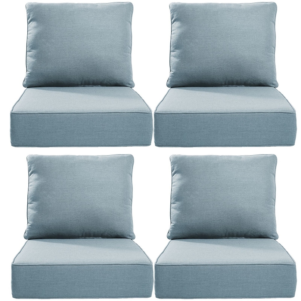 22" W x 24" D x 6" T Water & Fade Resistant Outdoor Lounge Chair Replacement Cushion Set