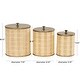 preview thumbnail 6 of 4, Beige Metal Handmade Woven Living Room Decorative Jars with Bronze Metal Lids (Set of 3)