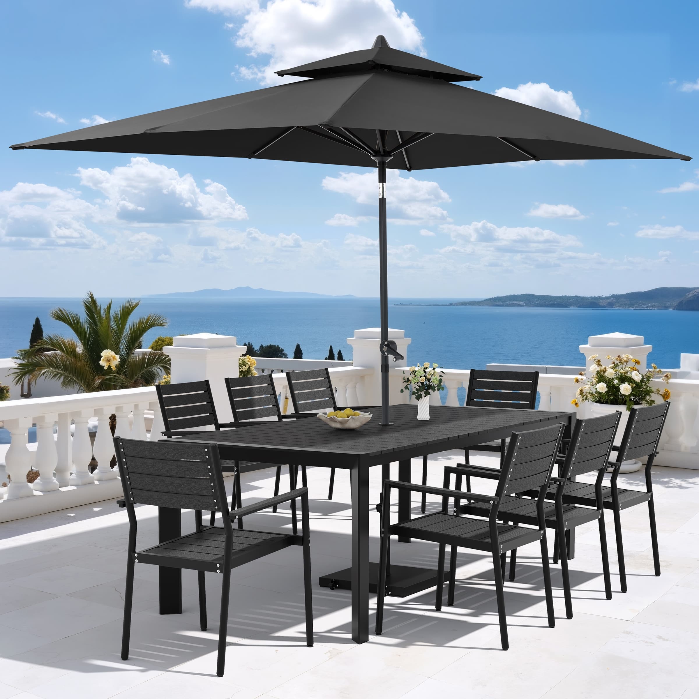 aluminum vs wood patio umbrella PURPLE LEAF 10' x 10' Square Outdoor Table Umbrella Frame Market Umbrella Sun Umbrella with 8 Sturdy Ribs for Garden Deck Lawn & Pool Beige : Patio Adjustable height/angle optimizes sun protection. Patio Umbrella Frame - Durable