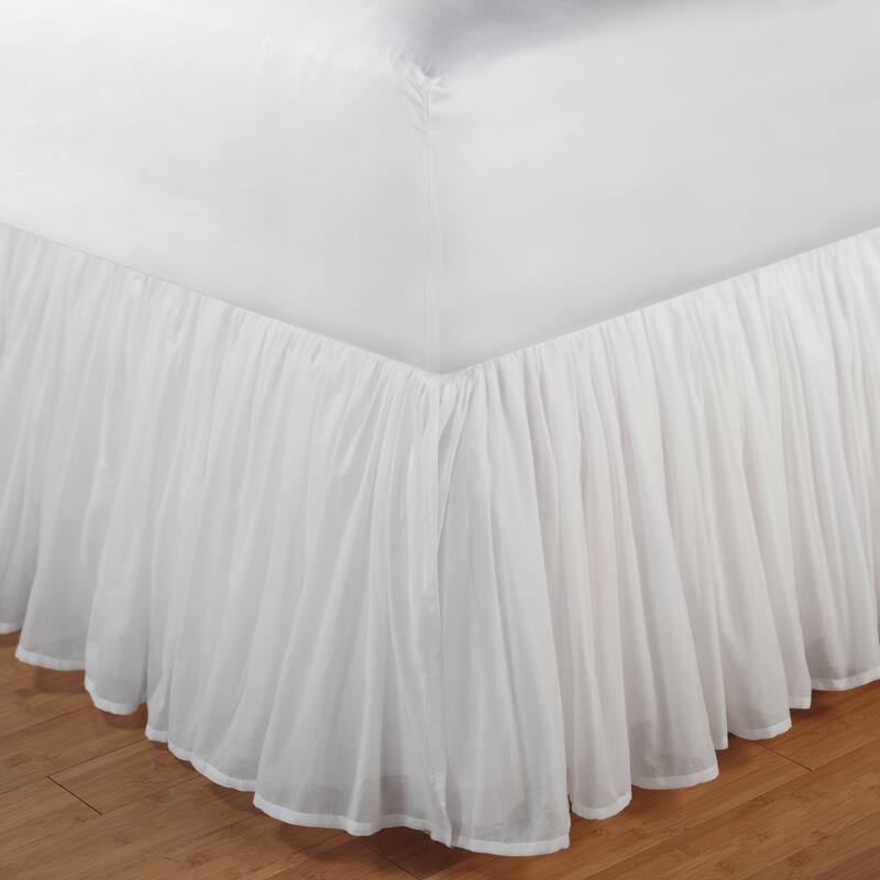 Greenland Home Fashions White Sheer 100-percent Cotton Voile Bedskirt - Twin - 18" L - White