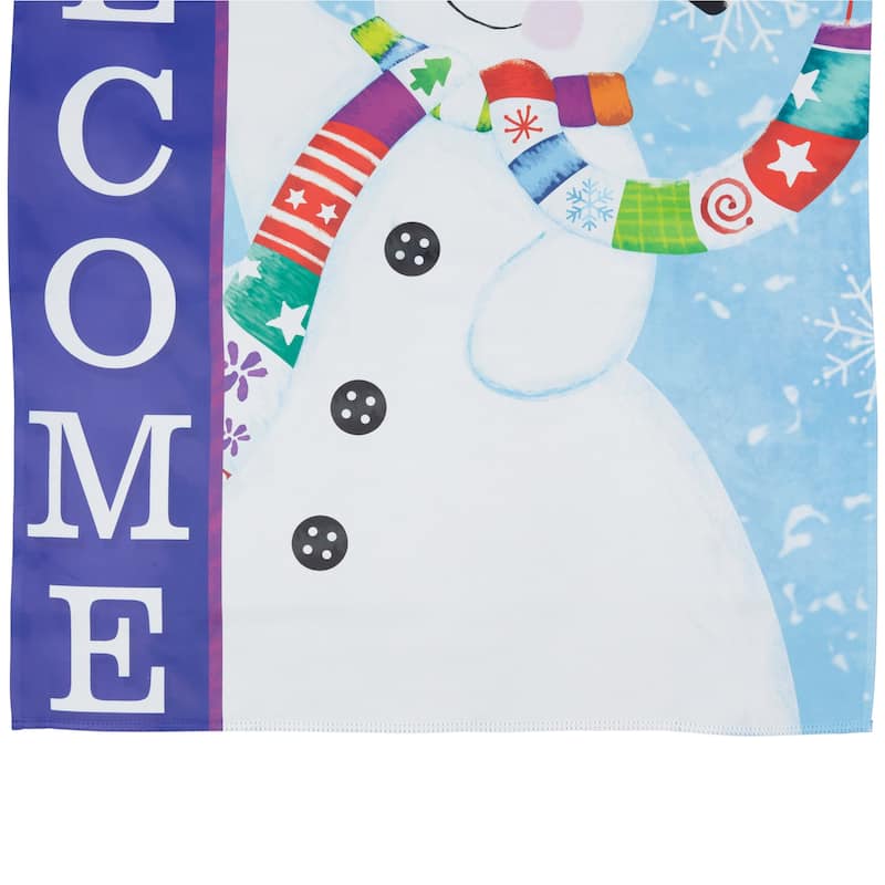 Joyful Snowman "Welcome" Christmas Outdoor Flag - 40" x 28"