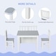 preview thumbnail 15 of 16, 4-Piece Kids Table Set with 2 Wooden Chairs, 1 Storage Bench, Grey