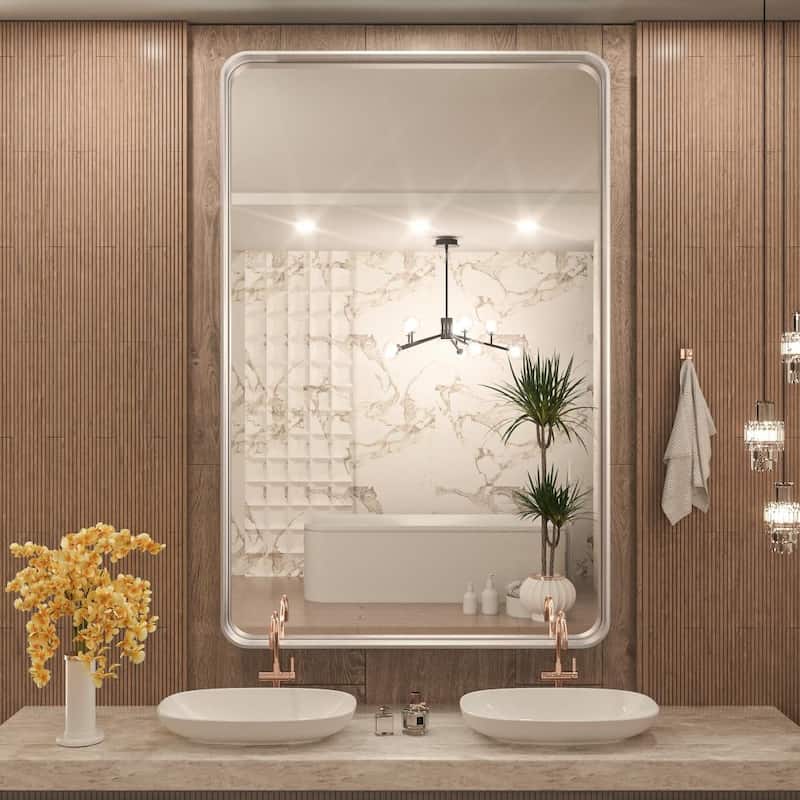 TokeShimi Modern Metal Frame Bathroom Vanity Wall Mirror