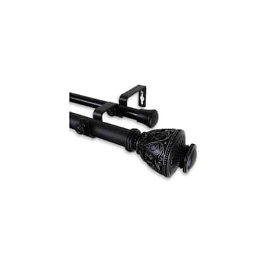 Single Curtain Rod 120-170 Inch Adjustable, Black Drapery Rod Set, Home Decor - M