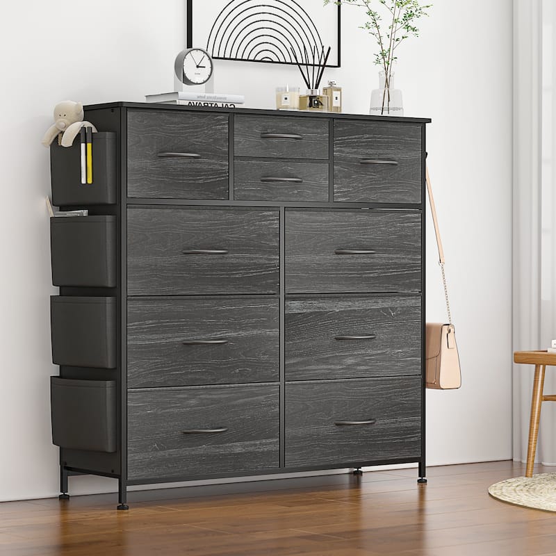 10 Drawer Dresser Closet Storage Tower Organizer Unit for Bedroom - Black