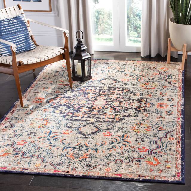 SAFAVIEH Madison Sabire Boho Medallion Distressed Rug - 10' x 14' - Beige/Black
