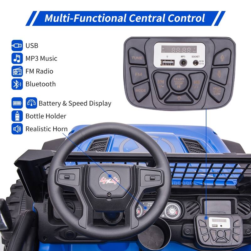 2 Seaters 20" Large Seat 24V Kids Ride On Car with Remote Control