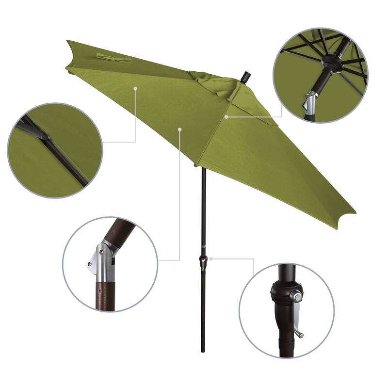 California Umbrella 9' Rd Alum Crank Open Auto Tlit Patio Umbrella