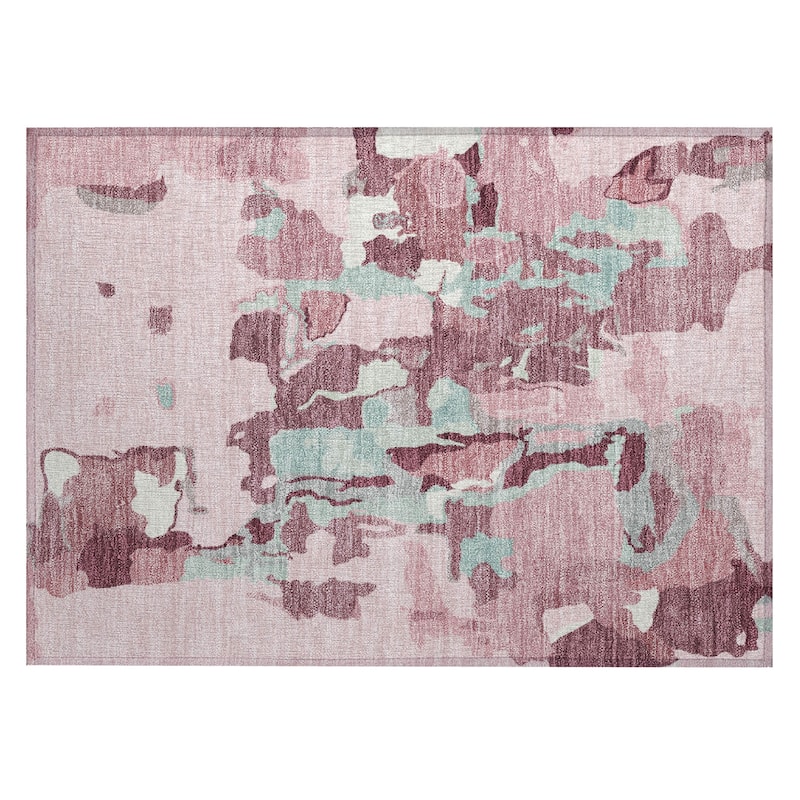 Machine Washable Indoor/ Outdoor Abstract Glam Chantille Rug