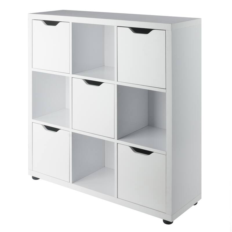 3-Tier Wooden Storage Cabinet - 37.5" - White