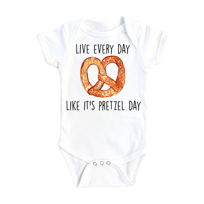 Pretzel - Baby Boy Girl Clothes Infant Bodysuit Funny Cute Newborn 1C - White - 6-9M