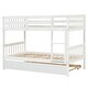 preview thumbnail 7 of 7, White Twin Over Twin Solid Wood Bunk Beds with Trundle, Safety Rail, Ladder, and Guardrails, Converts to 2 Beds