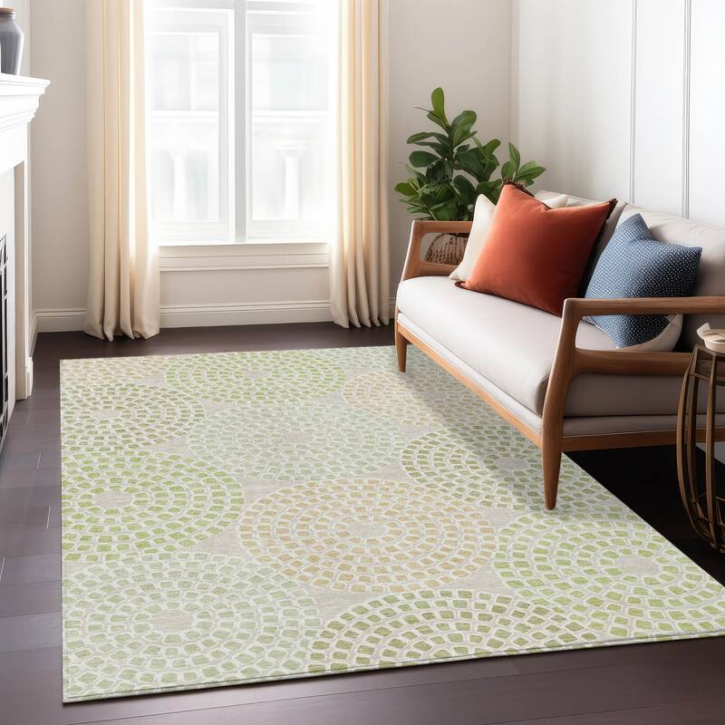 Machine Washable Indoor/ Outdoor Chantille Contemporary Rug
