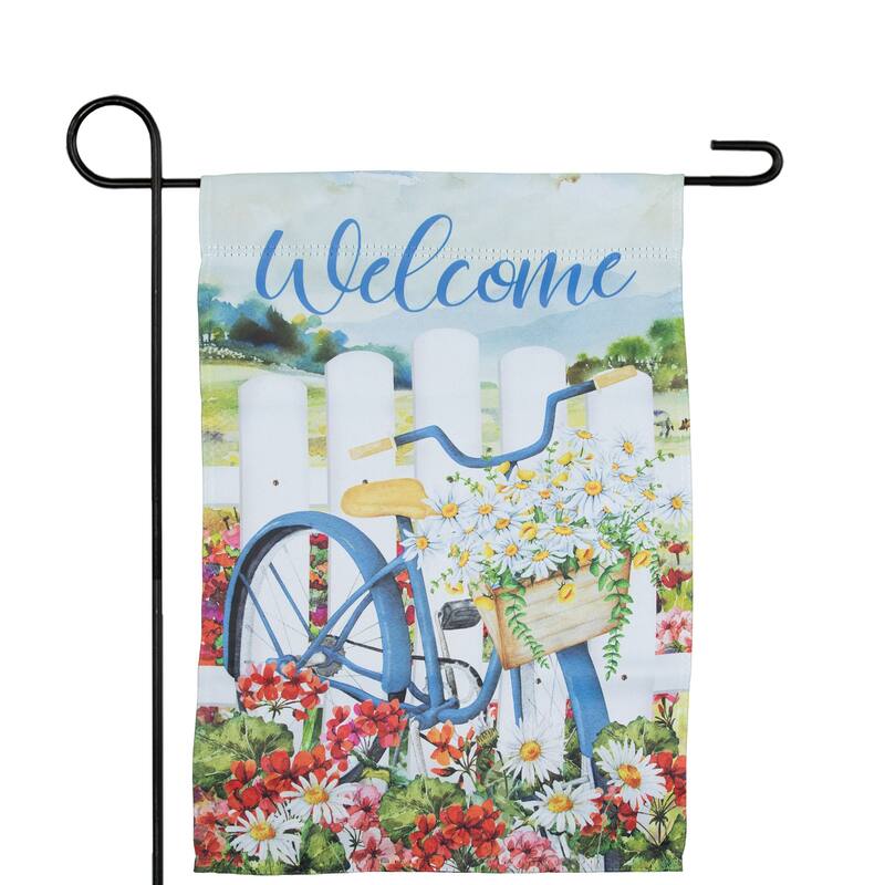 White Picket Fence Floral Outdoor Garden Flag 12.5" x 18"
