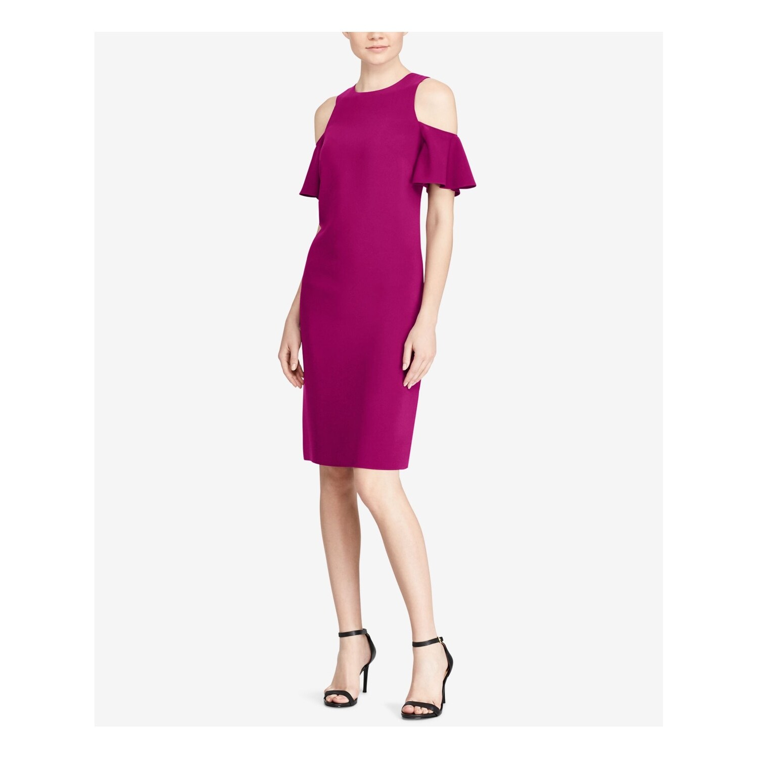 purple shift dress with sleeves
