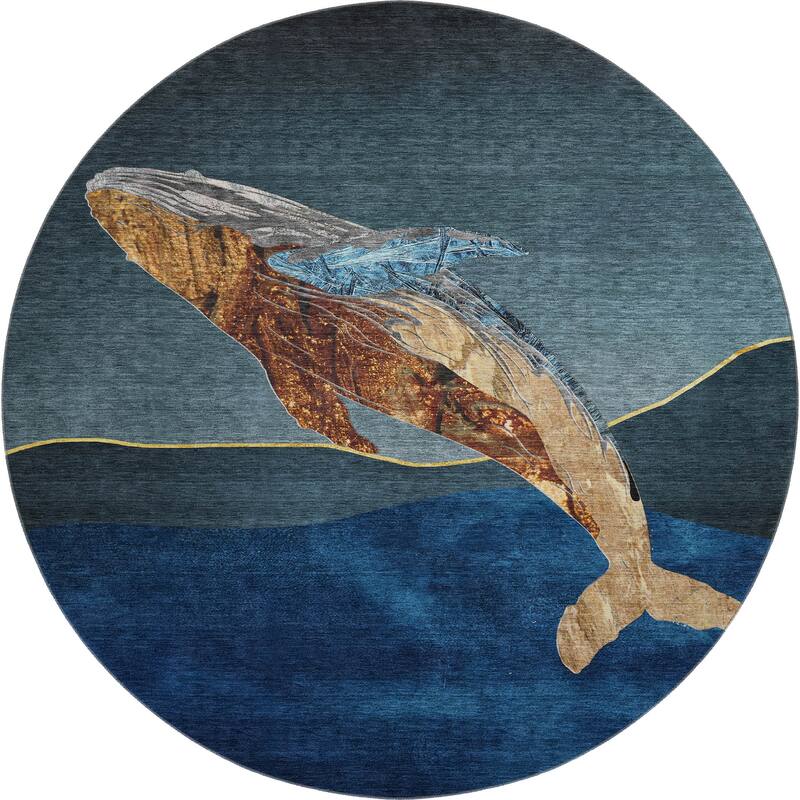 Premium Washable Super Soft Modern Whale Mayfield Rug
