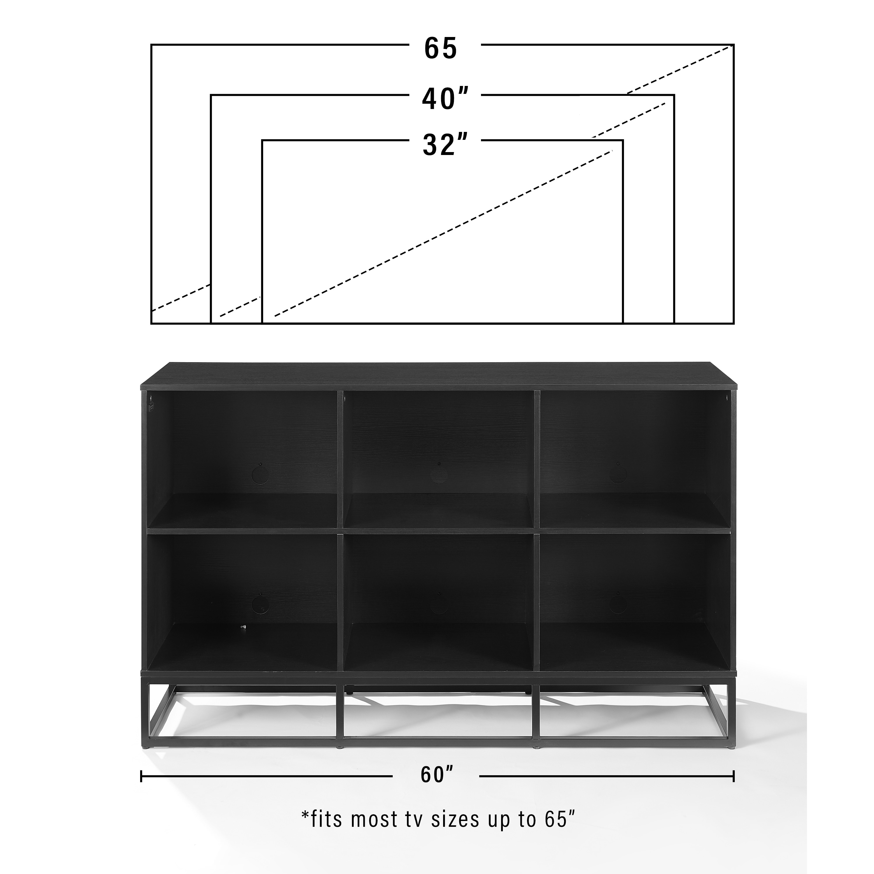 Crosley Enzo 6 Cube Record Player Stand With Vinyl Storage