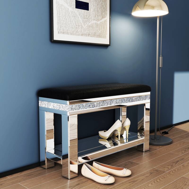 Bench Shoe Storage - Silver