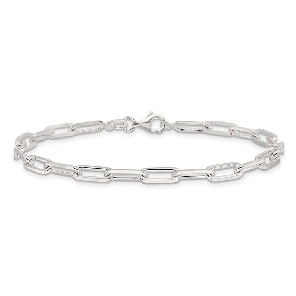 Curata 925 Sterling Silver 7.25" 4.15mm Classic Paperclip Link Bracelet