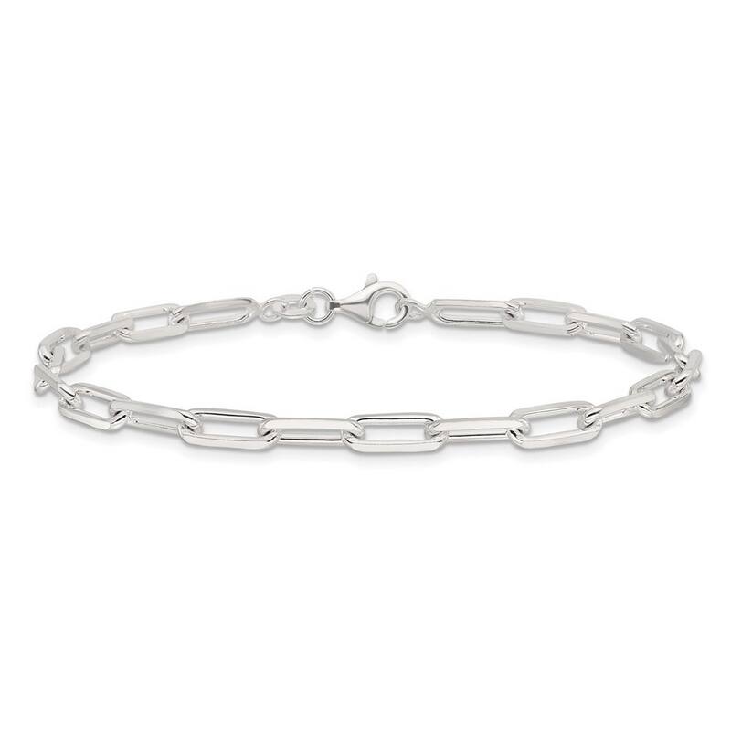 Curata 925 Sterling Silver 7.25" 4.15mm Classic Paperclip Link Bracelet