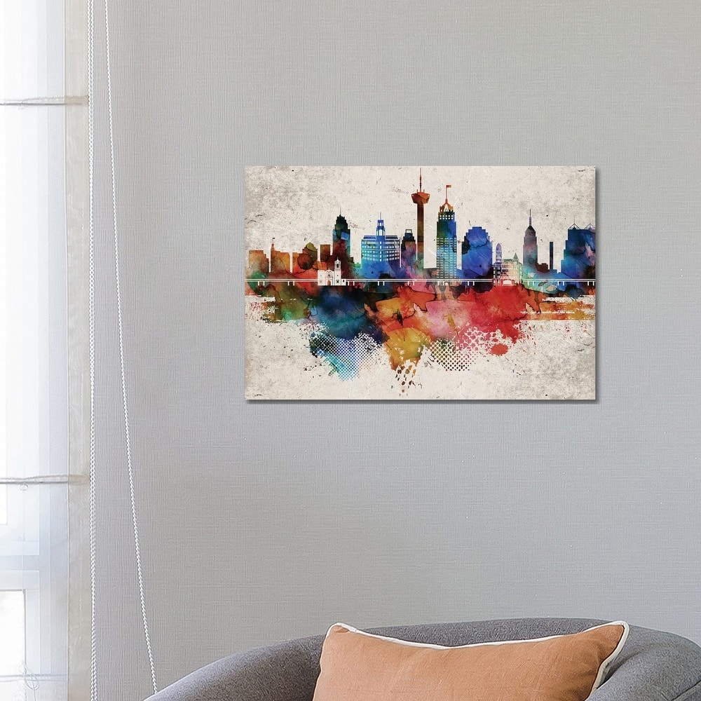 iCanvas "San Antonio Abstract" by WallDecorAddict Canvas Print