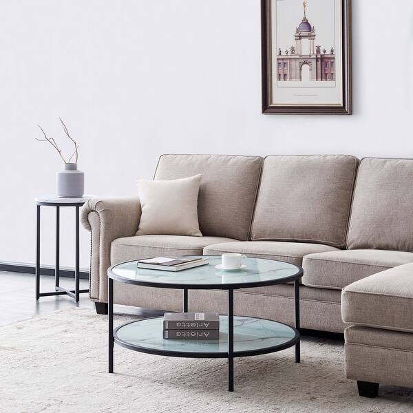 Glass Coffee Table With Large Storage Space On Sale Overstock 32432489