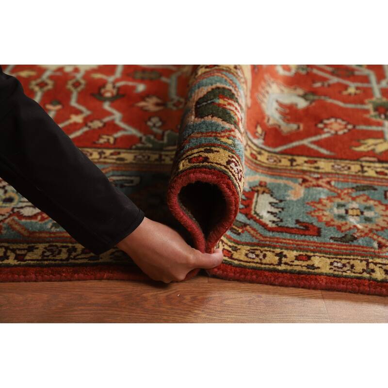 Hand Knotted Oriental 100% Wool Carpet Transitional All-Over Oranges & Rust Oushak Area Rug - 10' 2'' X 8' 1''
