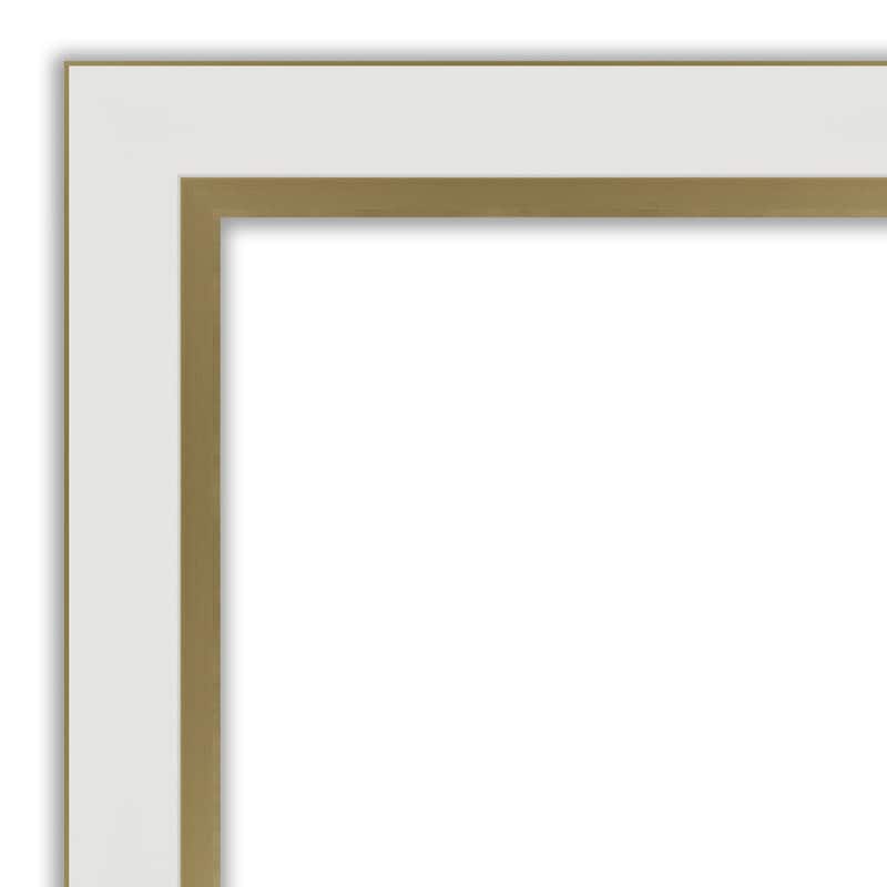 Beveled Bathroom Wall Mirror - Eva White Gold Narrow Frame