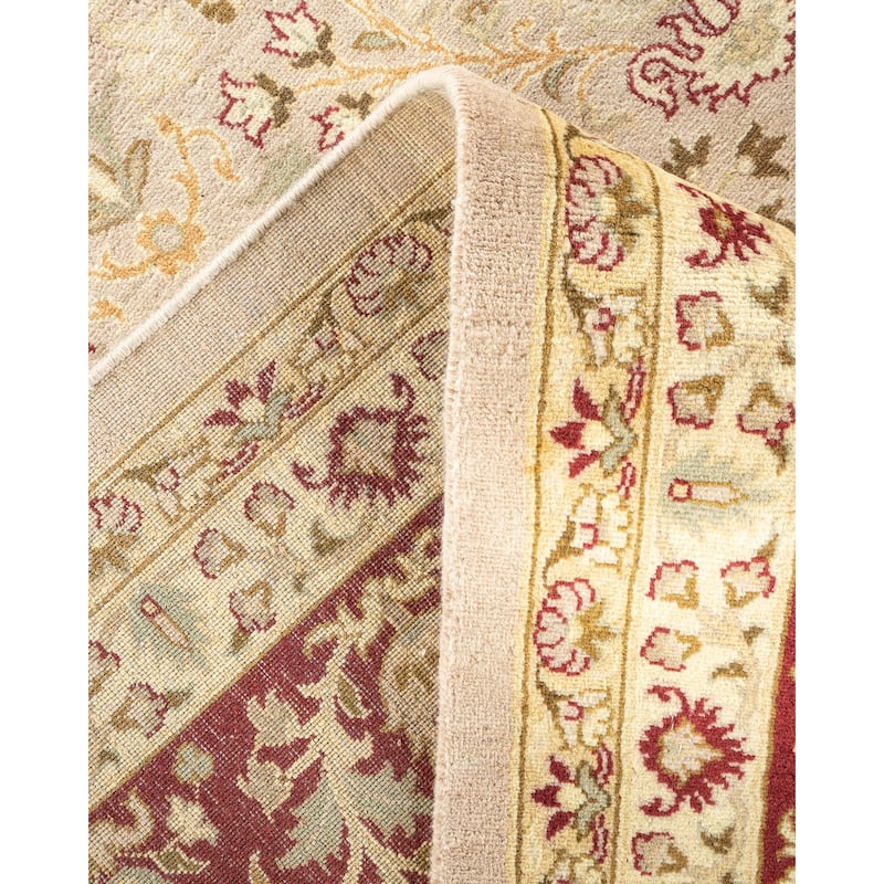 Overton Hand Knotted Wool Vintage Inspired Traditional Mogul Beige Area Rug - 9 x 12