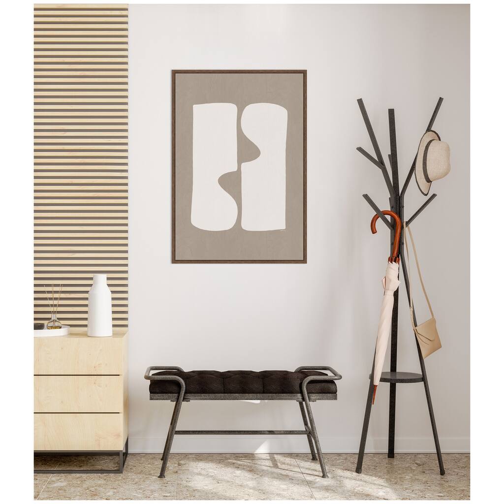 Kate and Laurel Organic Figures No. 1 by Gabrielly Guedes Framed Canvas Wall Art Print