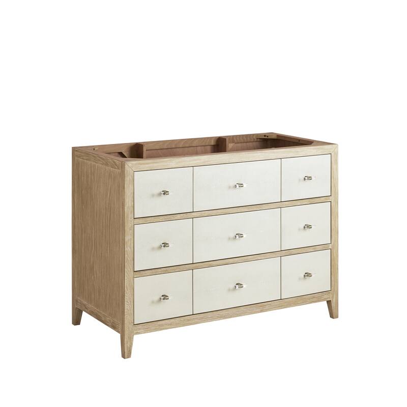 James Martin Vanities Celeste 48" Single Vanity, Sunwashed Oak with Embossed Shagreen
