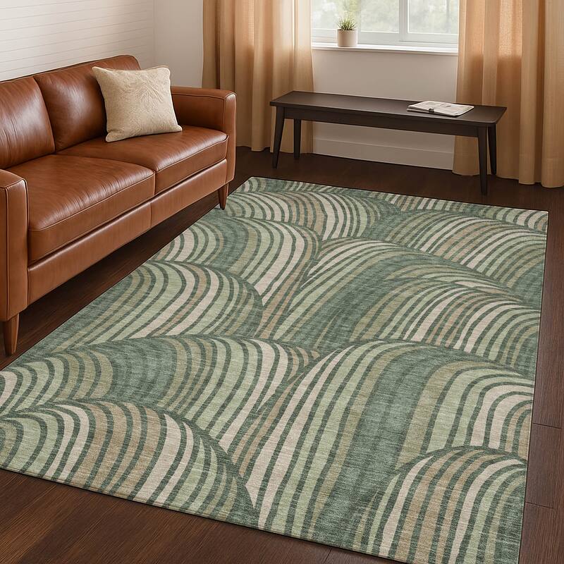 Machine Washable Indoor/ Outdoor Modern Parsons Chantille Rug