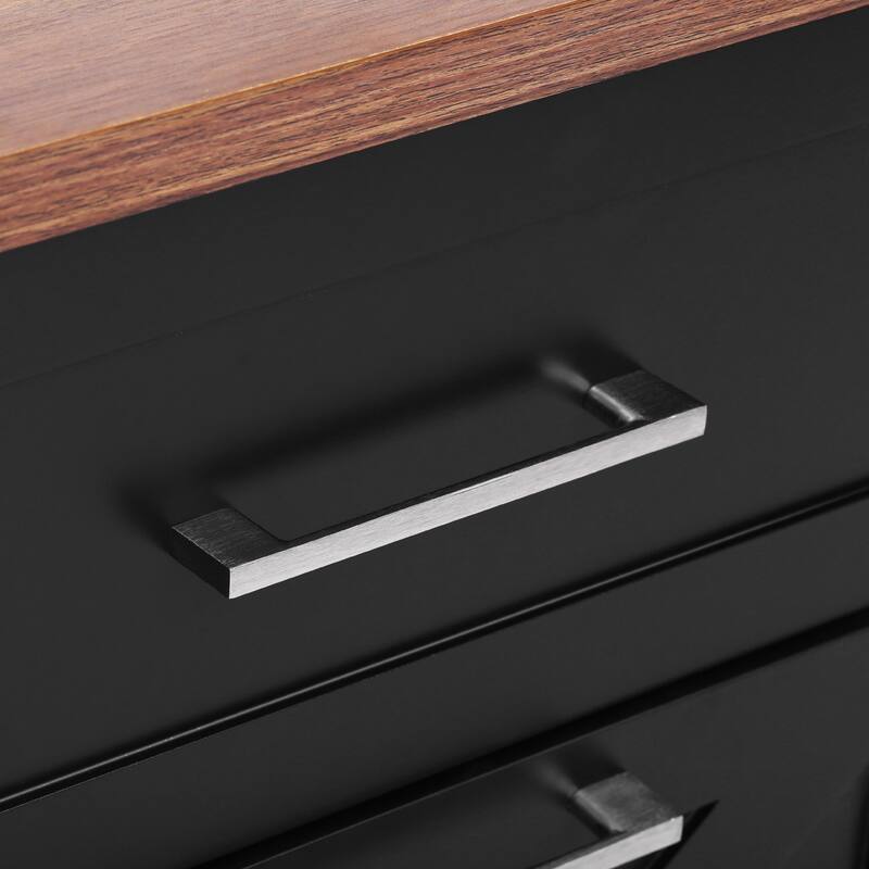 47.2'' Farmhouse Kitchen Island with Drop Leaf, Removable Side Racks, Towel Rack and 2 Drawers - 47.2'' x 27.2'' x 39.2''