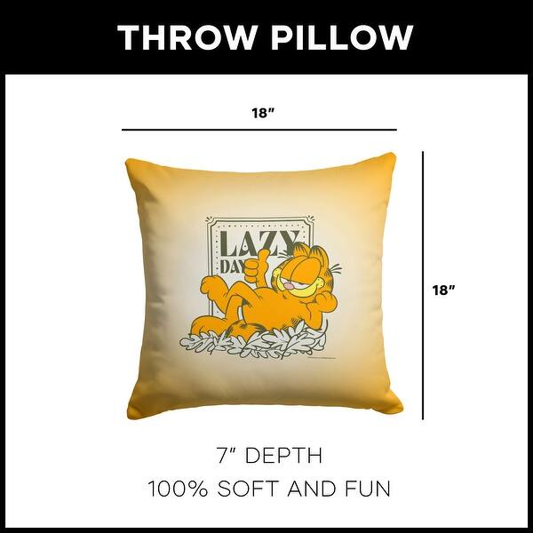 dimension image slide 3 of 6, Nickelodeon Garfield 18 Inch Throw Pillow
