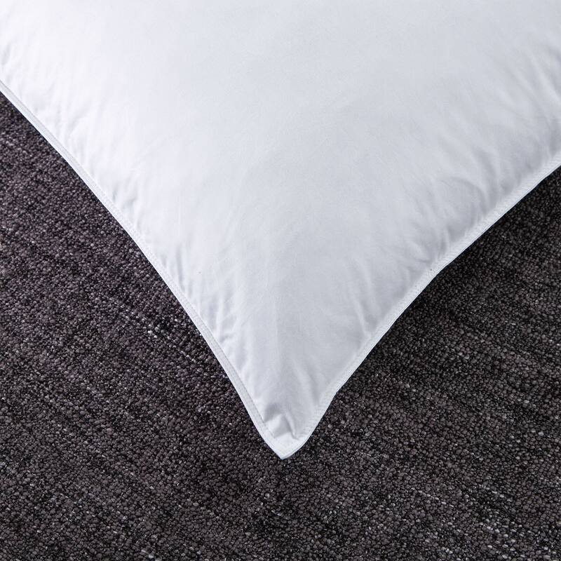Medium-Firm Premium Soft Down Fiber Bed Pillows Set of 2 - White