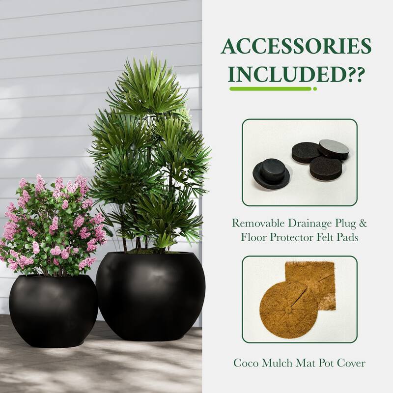 DTY Signature Mount Sherman 1-Piece Fiberstone Planter for Indoor/Outdoor