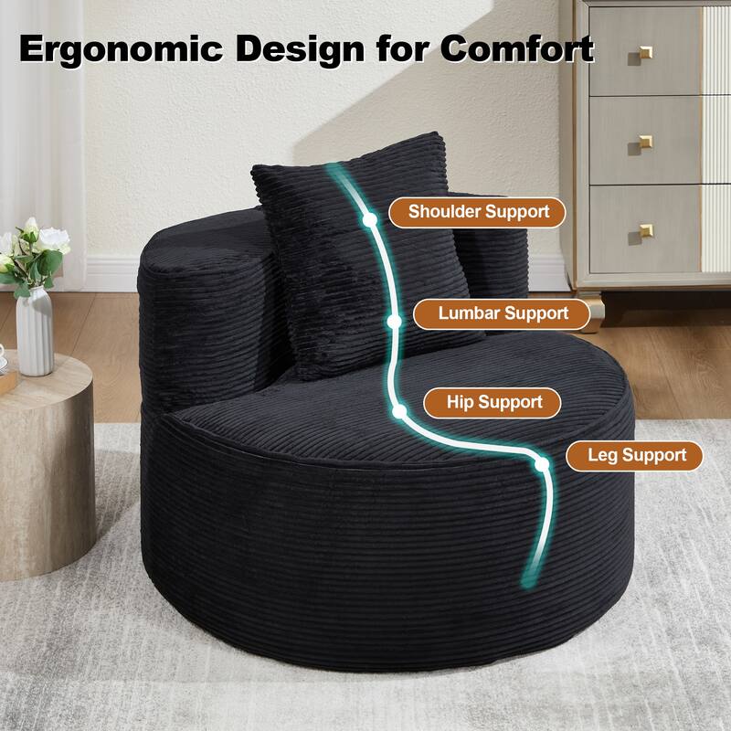 Plush Lounger Soft Sofa No Assembly Required