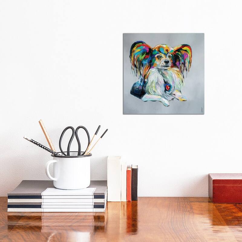 iCanvas "Papillon Dog" by KuptsovaArt Canvas Print - 12x12x0.75