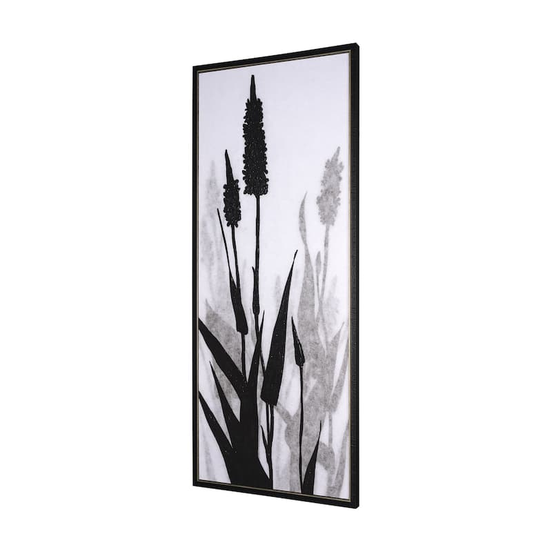 Floral Silhouette I Framed Canvas Art Print