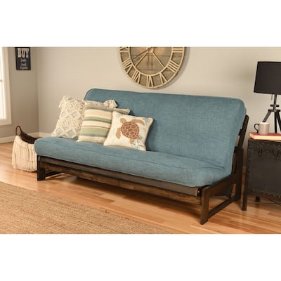 Somette Aspen Reclaim Mocha Futon Set with Linen Mattress