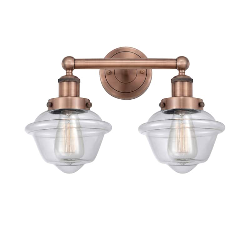Innovations Lighting 616-2W-10-16 Oxford Vanity Oxford 2 Light 16" - Antique Copper / Clear