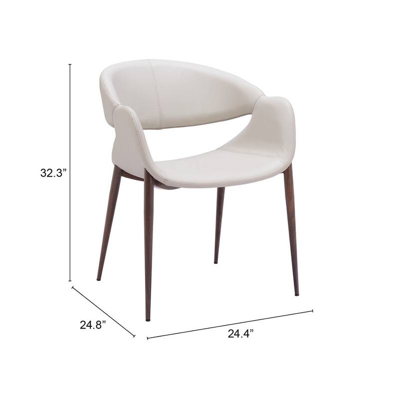 Limay Dining Chair Beige & Walnut