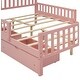 preview thumbnail 8 of 8, Full Size Wood Platform Bed with Two Storage Drawers