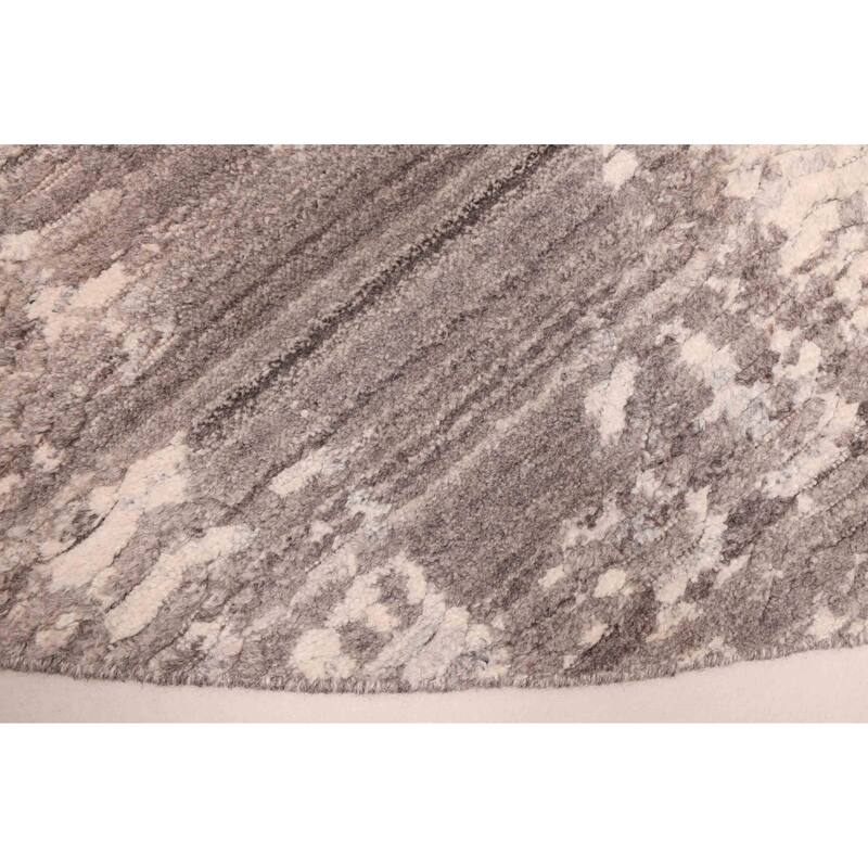 ECARPETGALLERY Hand Loomed Elysian Dark Grey Wool Rug - 9'11 x 9'11