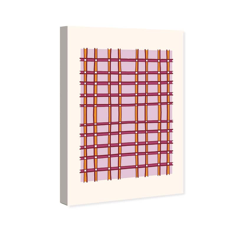 Wynwood Studio Canvas Abstract Tartan Pattern Purple and Lilac Wall Art Canvas Print