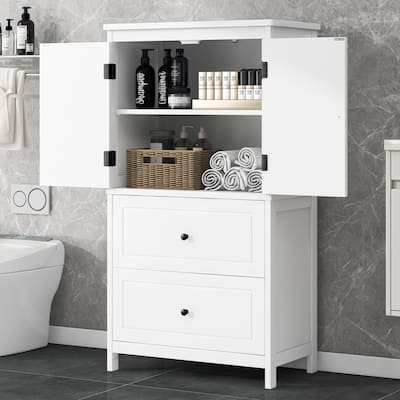 Bathroom Storage Cabinet with Two Doors and Drawers