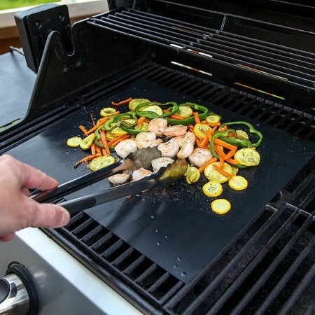 BBQ Grill Mat Set of 4 Black