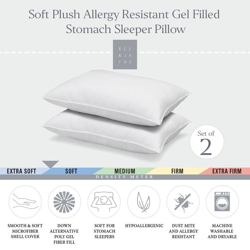 Ella Jayne Signature Microfiber Pillow, Firm Density (Set of 2) - White