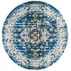 preview thumbnail 120 of 124, SAFAVIEH Madison Andra Boho Oriental Distressed Rug 6'7" Round - Dark Blue/Light Blue