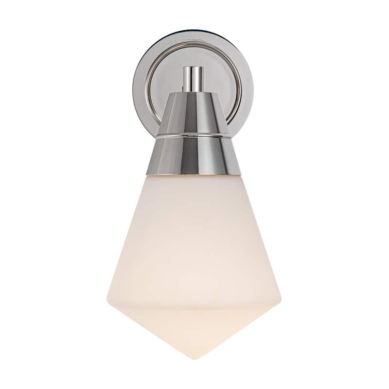 Alora Lighting WV348106 Willard 12" Tall Wall Sconce - Polished Nickel / Matte Opal Glass